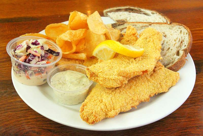 Our Friday Fish & Chips  Perch Plate and Homemade Coleslaw